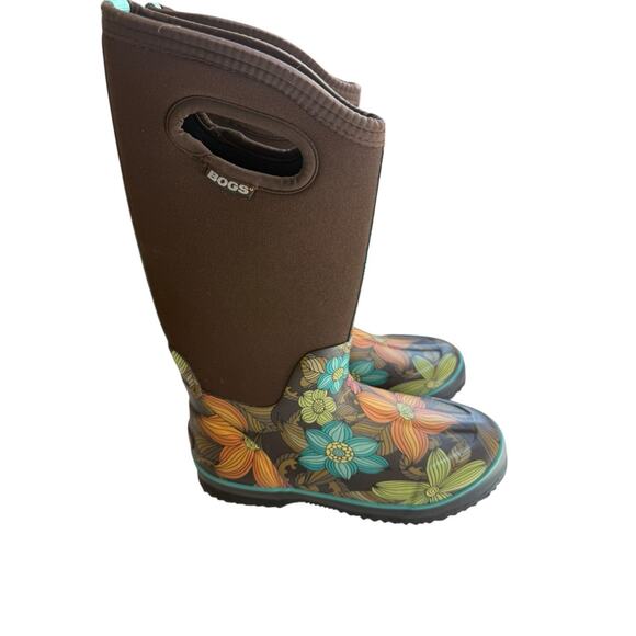 Bogs Waterproof blooms Women’s sz 7 Classic High Winter Rain Boots Pull On Color - Picture 7 of 11